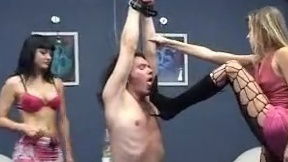 Biker tied boots trampled ballbusted doms