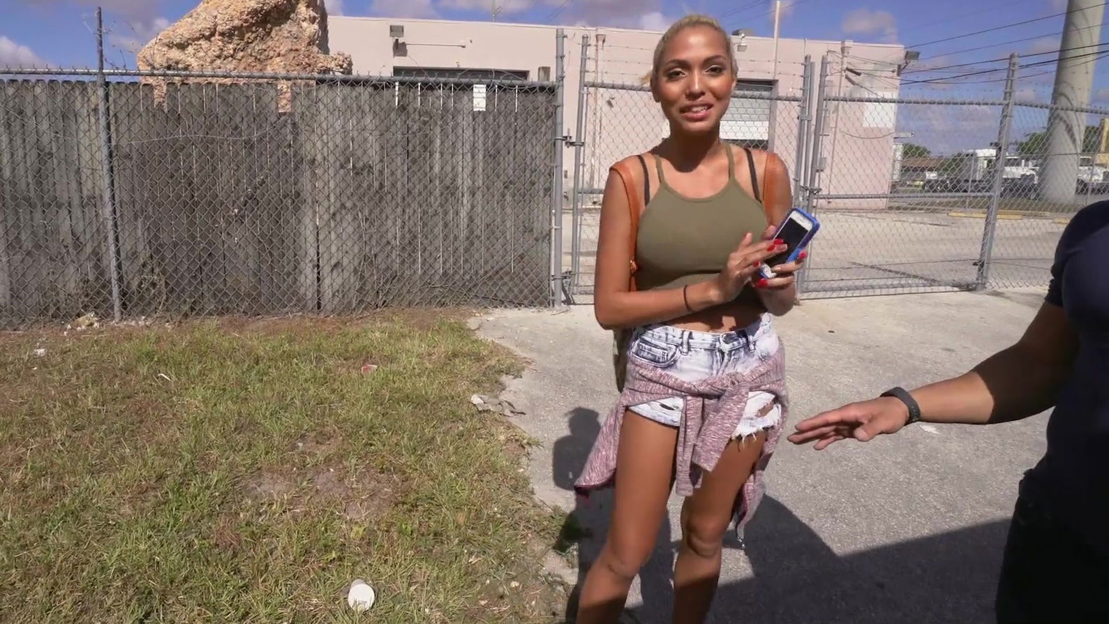 Selena fucks partner bangbus backseat