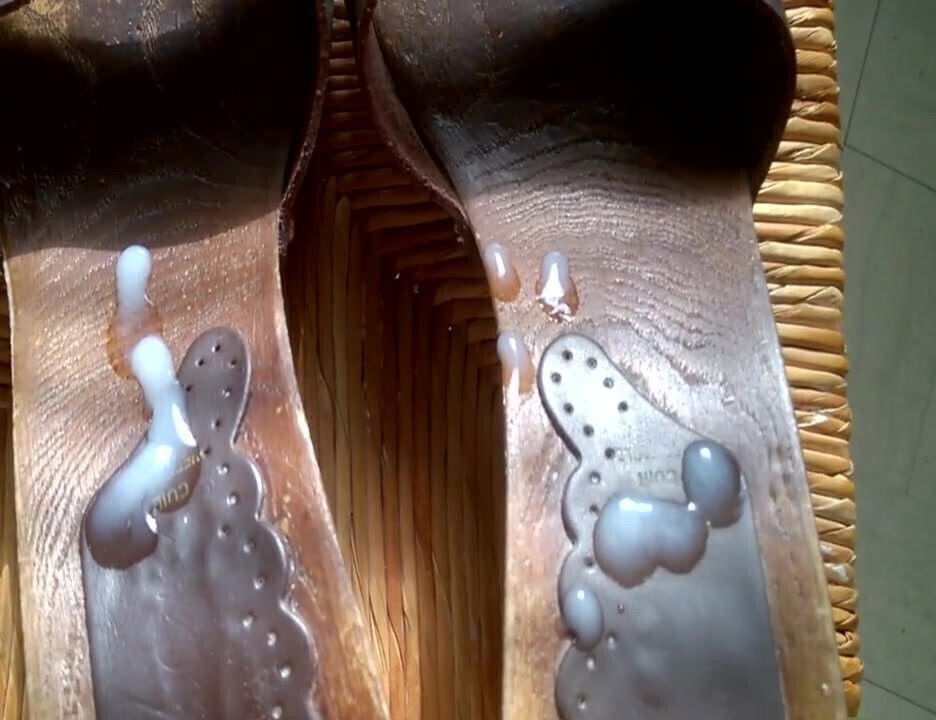 Cum on Sexy Mules and Swallow Semen