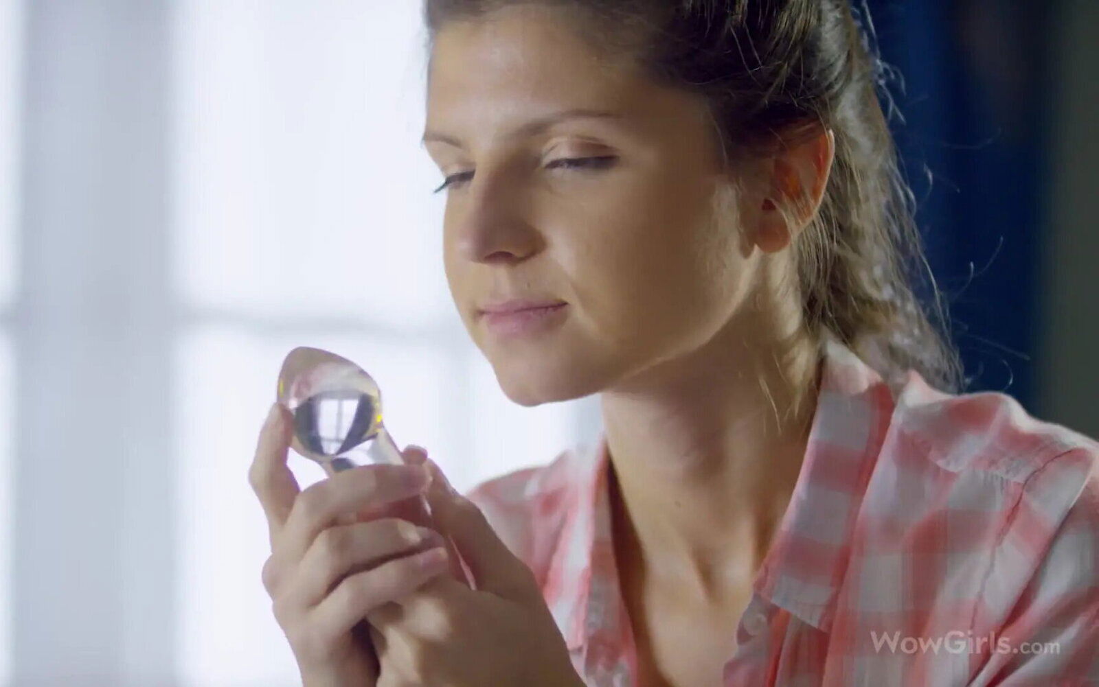 Gina Gerson discovers sensual orgasm from glass toy. Hot!