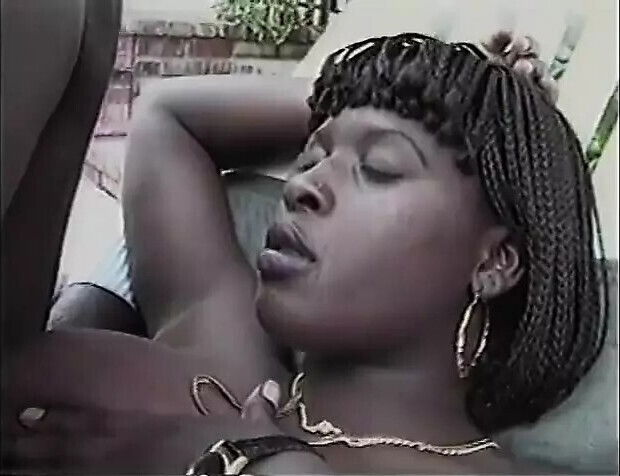 Black slut with weaves sucks takes black dick then gets titties fucked