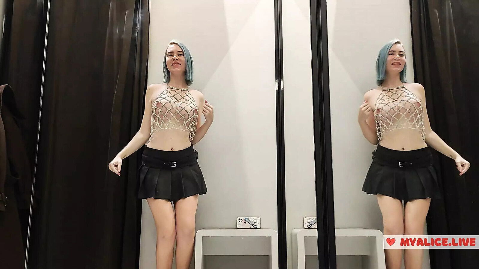 transparent sexy clothes mall. Look fitting room jerk tits, like