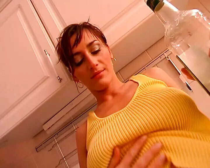 Amazing German brunette loves fucking after making lunch