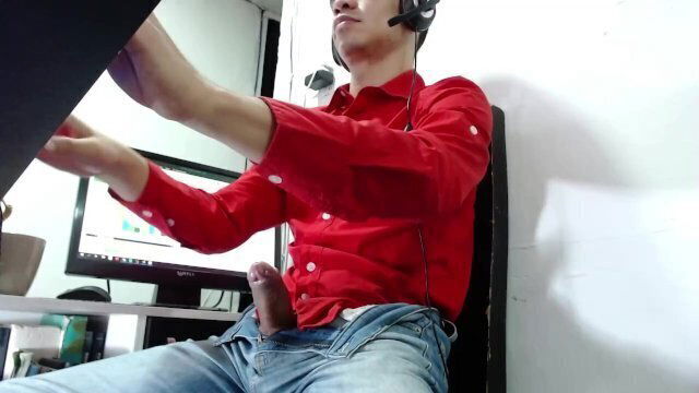 Alex caught recorded office jerking-off