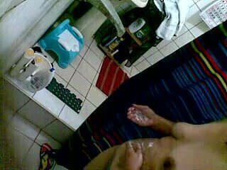 Australian mature caught taking a bath