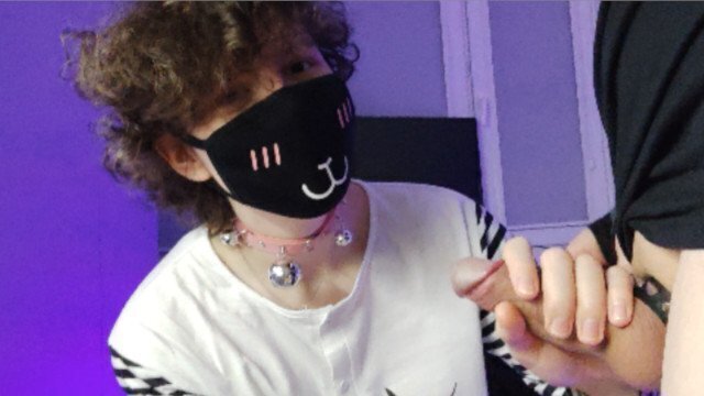 Femboy puppy sucks cock