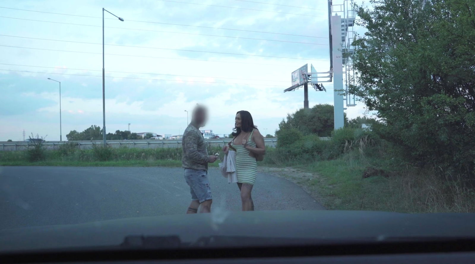 Busty Hayley Vernon caring stranger