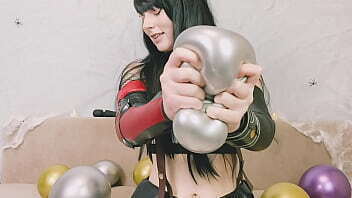 Tifa Lockhart from Final Fantasy talks dirty, blows balloons them with strong hands