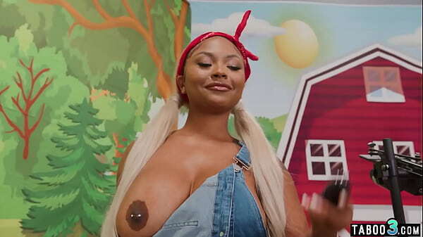 boobed ebony farmgirl Maxim milking fucking tranny dicks