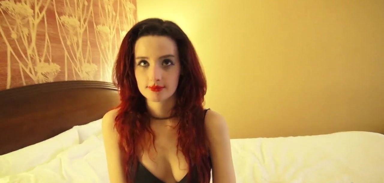 Redhead model takes large dick pretty mouth