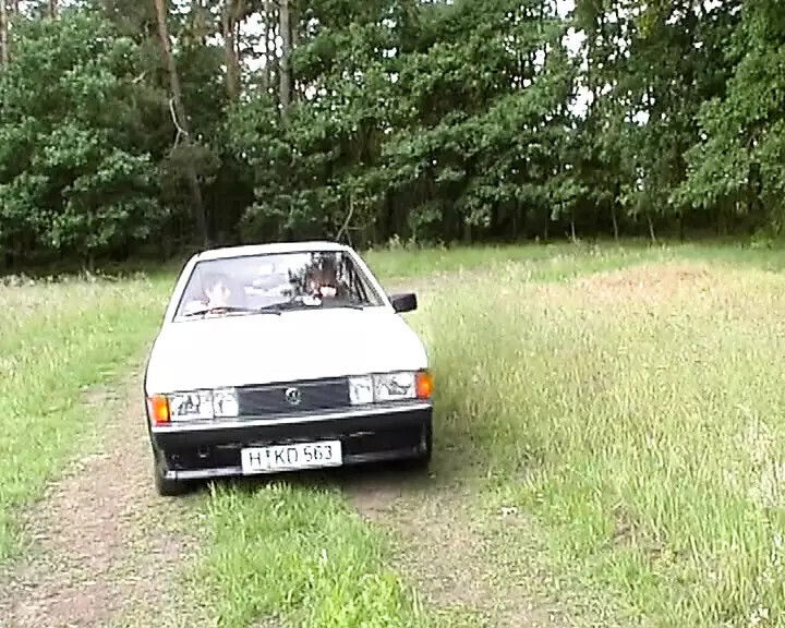 German teen getting double cumshot outdoors