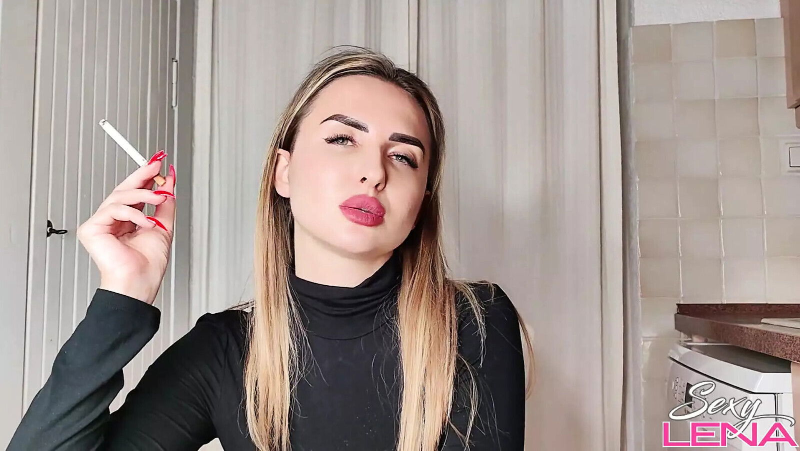 Smoking Goddess with Long Toenails