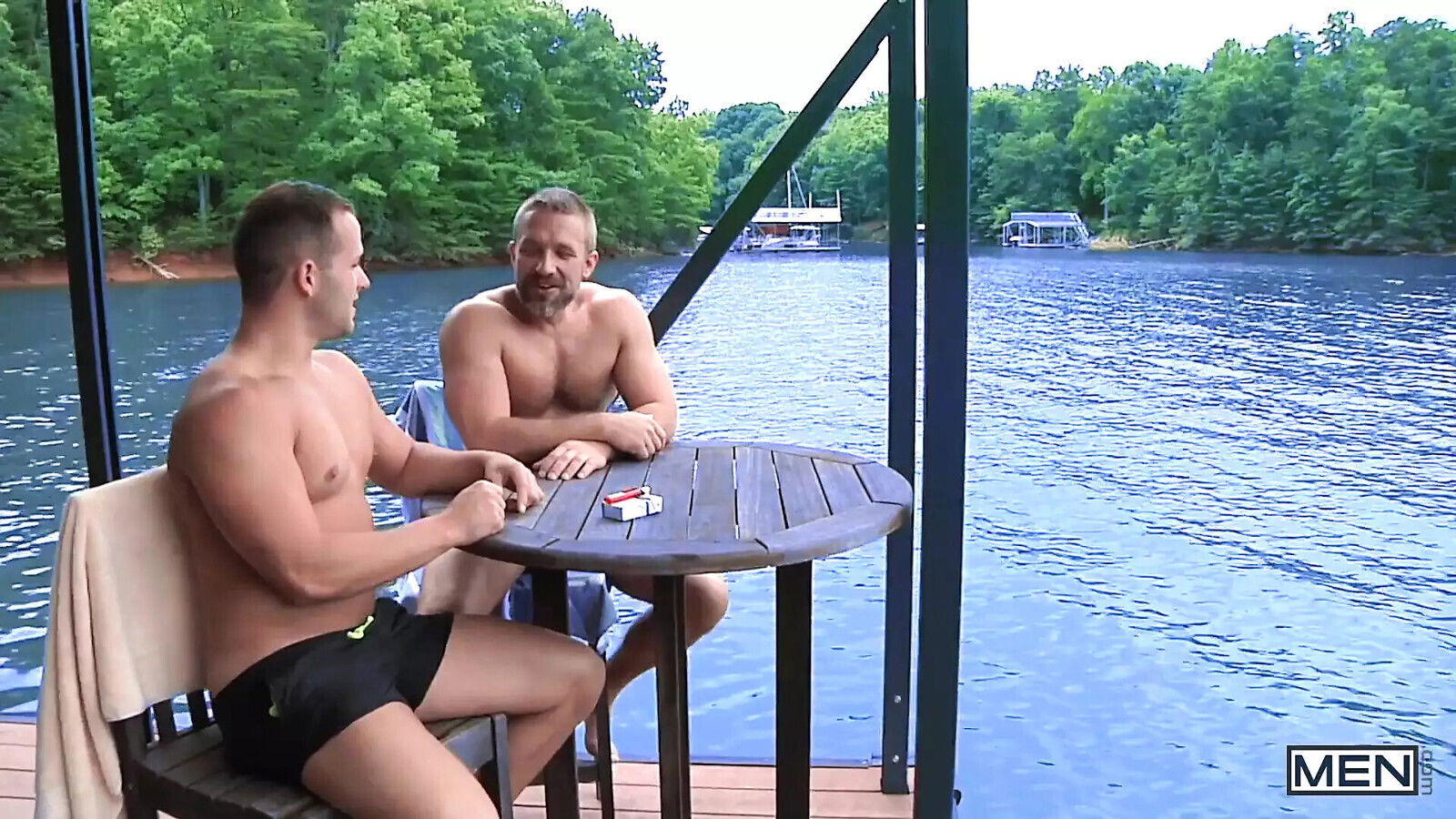 Dirk Caber Luke Adams Participates Lustful Swapping Cocks