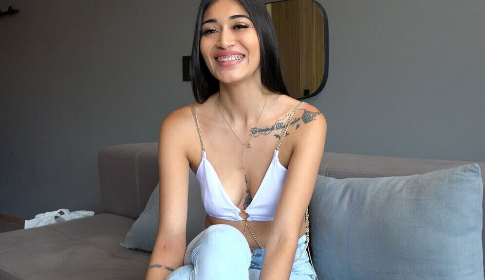 Skinny Colombian Brunette Hottie Auditions Perfect Pussy Fuck Wins