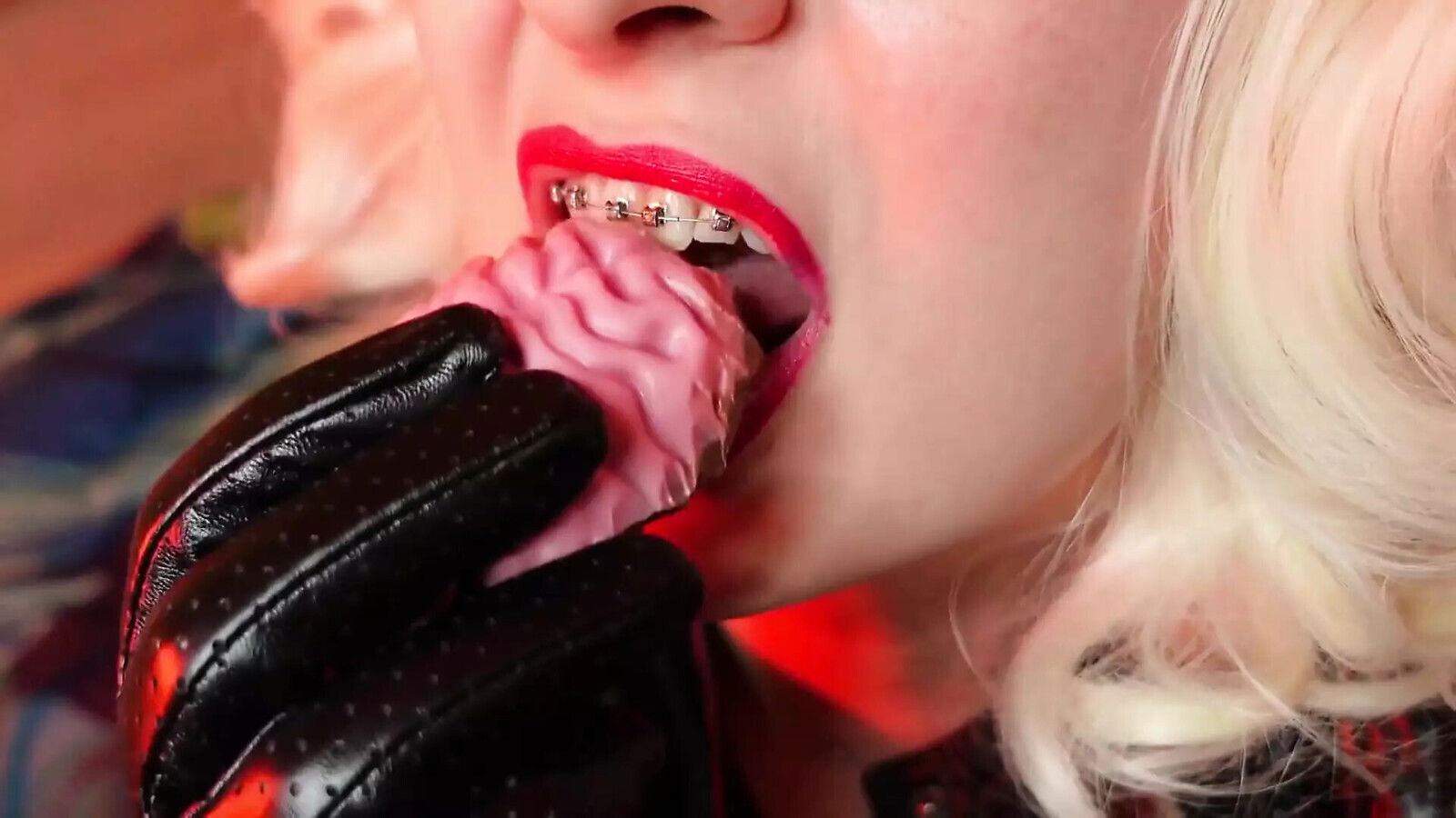 Asmr Mukbang Food Fetish Eating Video Close with Braces