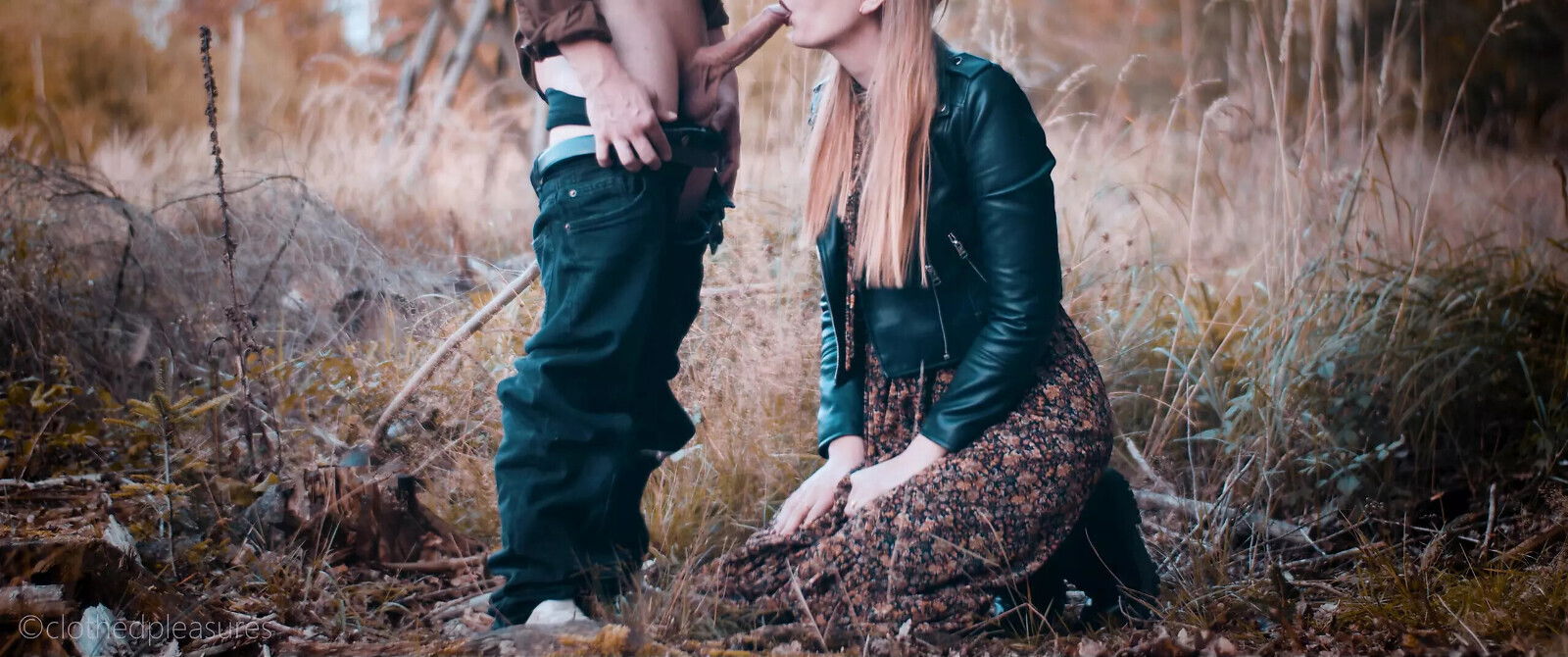 first video with sound! Deep blowjob woods huge load mouth clothedpleasures