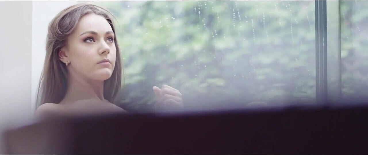 Wonderful British brunette Courtney K strips and masturbates