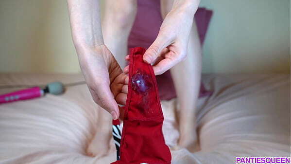 Long clit vibrating ended with extremely dirty thongs gusset