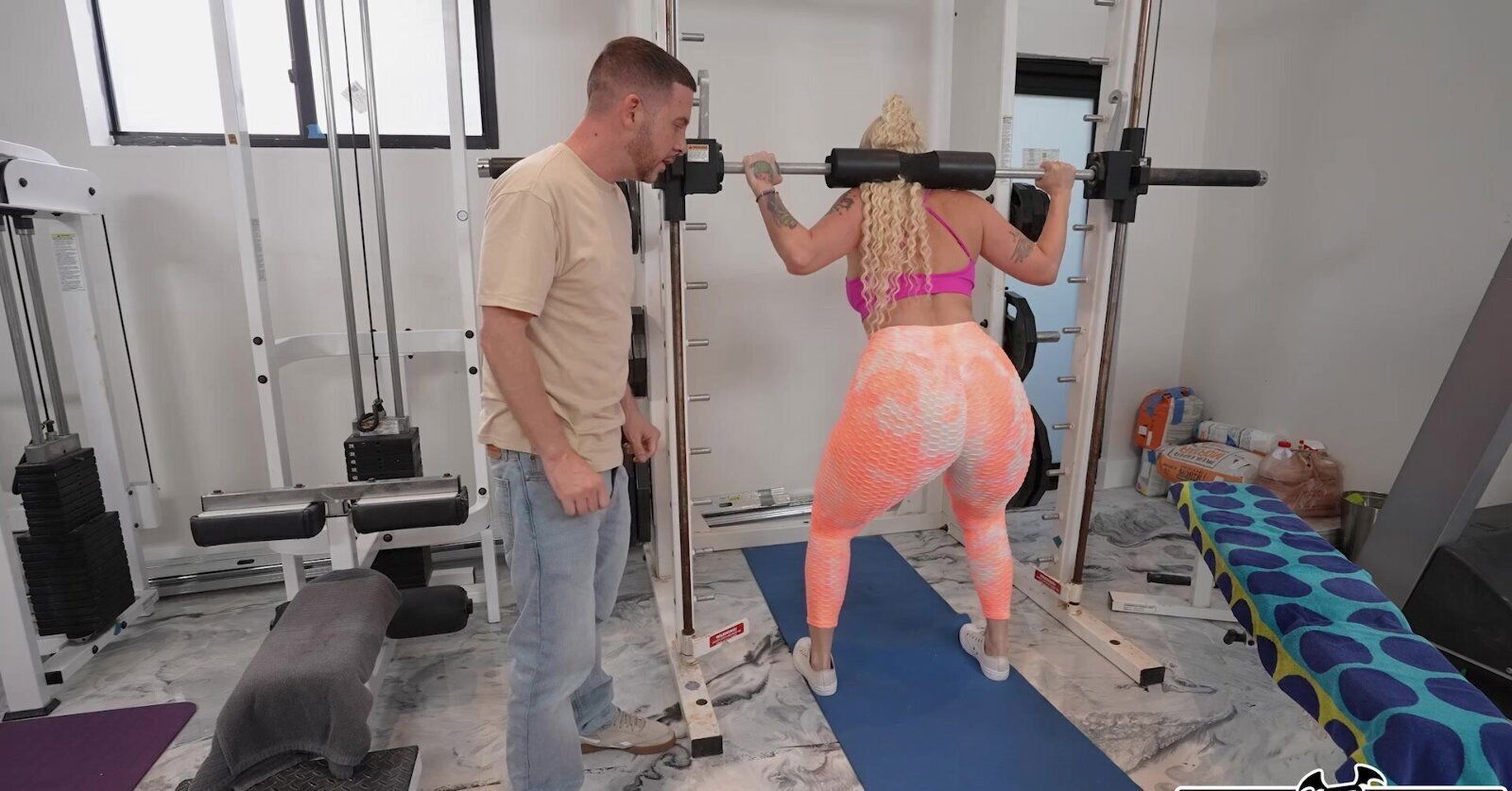 butt blonde Alexis Andrews bends over fucked after working