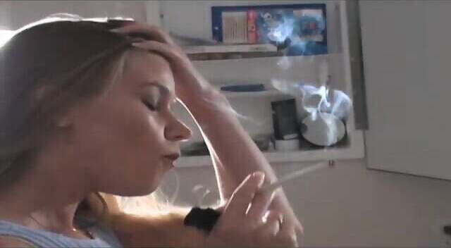 Amazing 120s smoking fetish cheekhollowing drags dangles