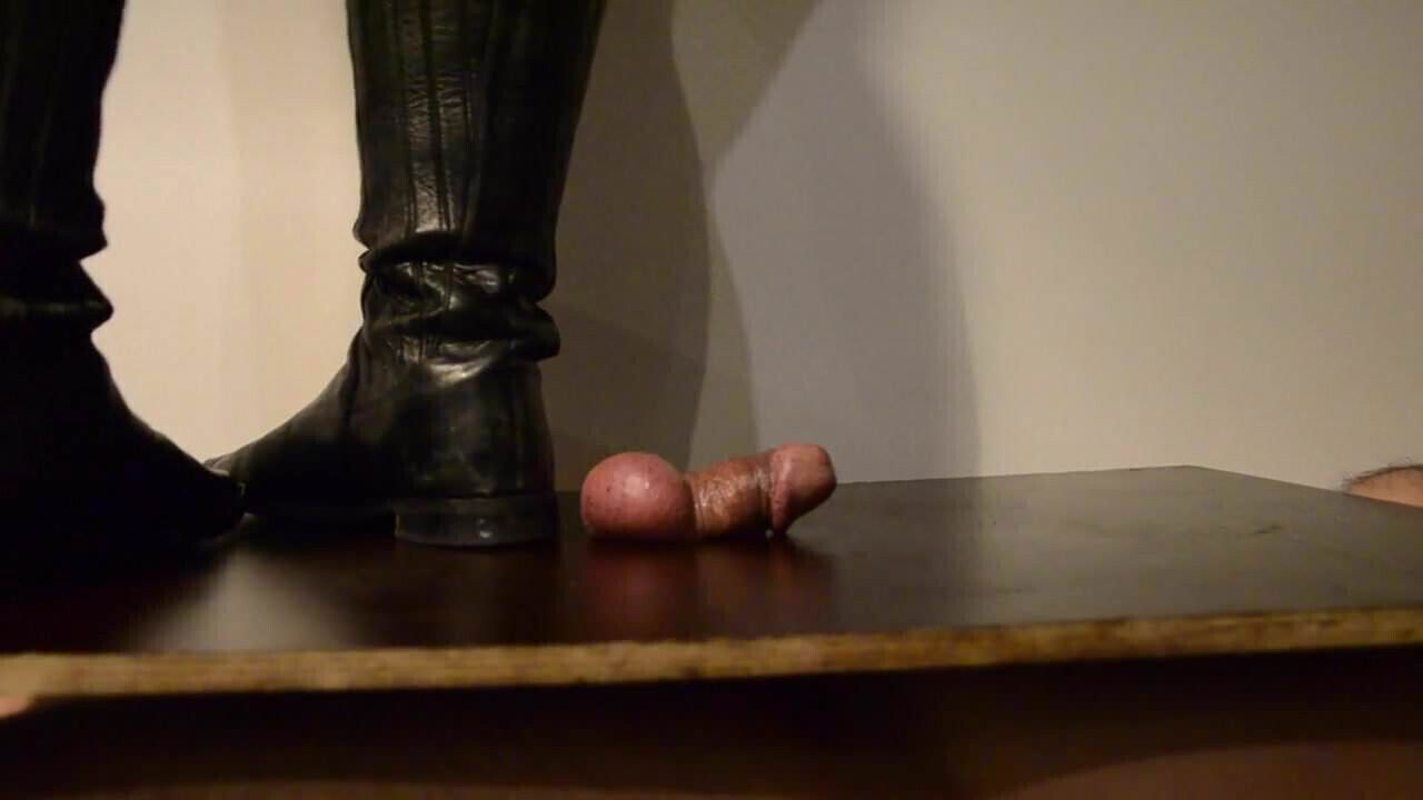 Ball stomping black boots