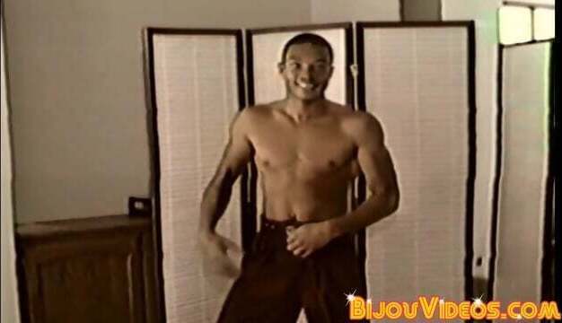 Kinky retro black stallion masturbates rock hard