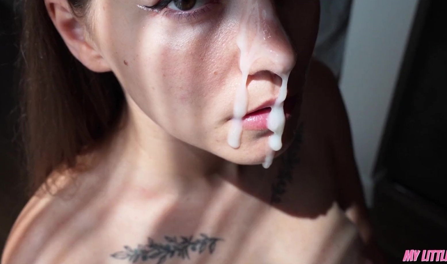 Brunette sucks after cunt begs massive cumshot