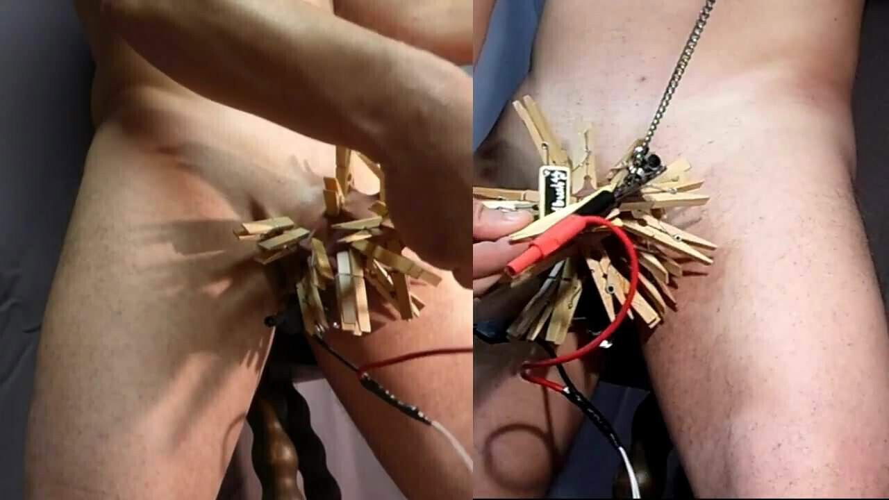 clothes pins clamps electrostim ejac