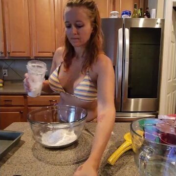 Making Lemon Square Cookies - Topless