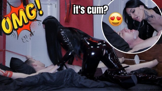 dominant Mistress gave tender kisses before giving handjob