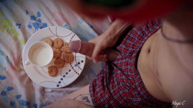 Christmas Special Dick Slim Latino Twink Magic Jerking Covering Some Christmas Cookies