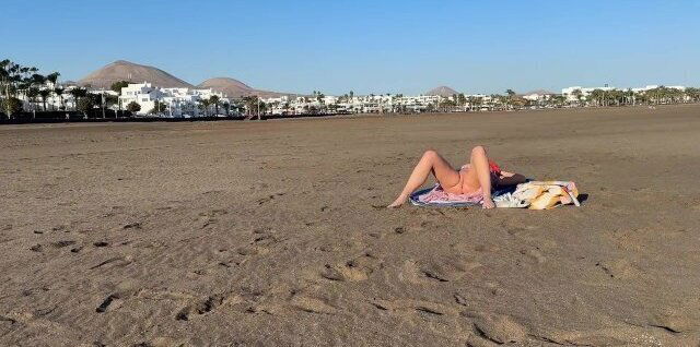 Girl flashing pussy public beach, panties