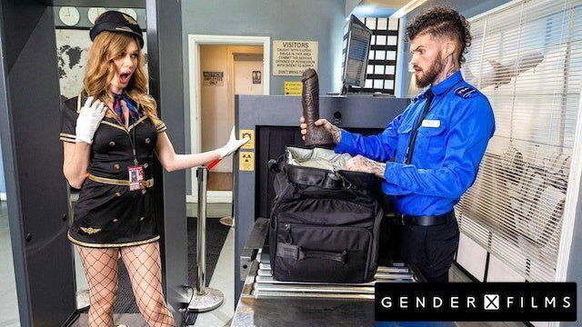 Lonely Trans Flight Attendant Drilled Tatted Guard Crystal Thayer GenderXFilms