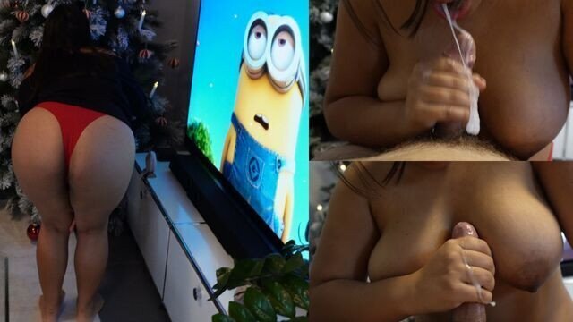 Navideña perversa corridas gigantes tetias regalo boca