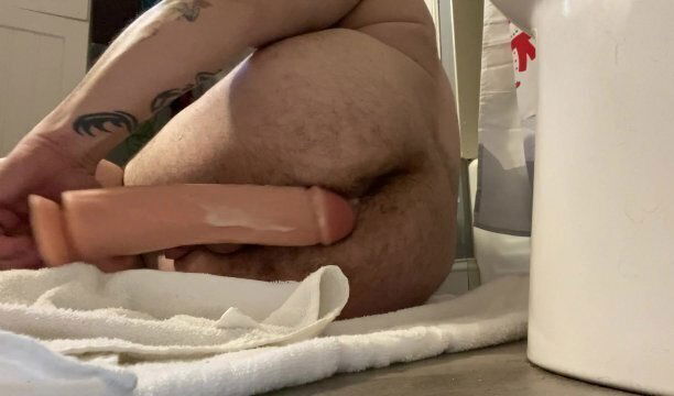 Creamed gaped huge dildo