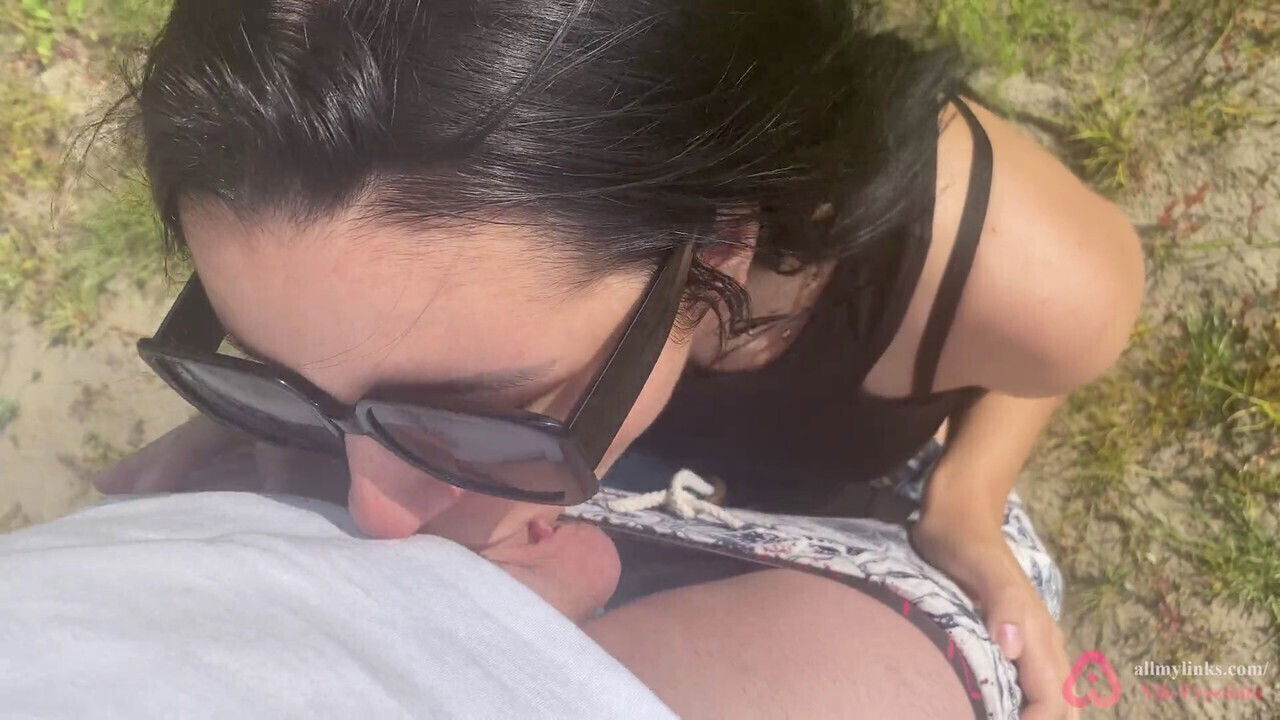 Sensual outdoor blowjob spontaneous riverbank from perspective!