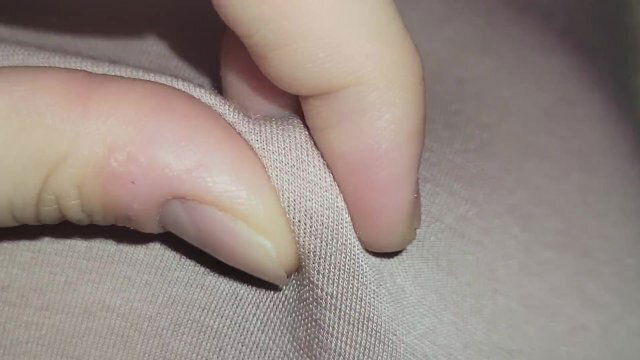 Cumming quietly under blanket next