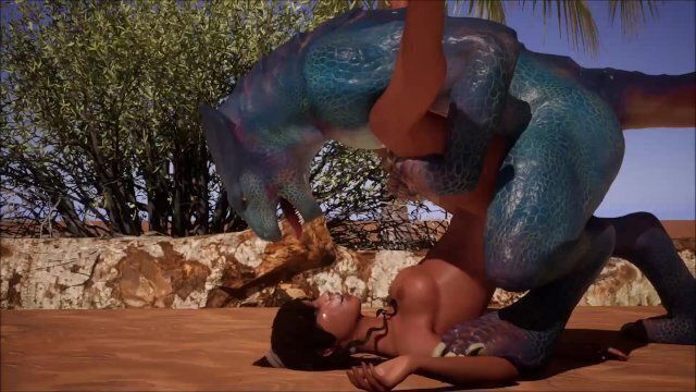 Furry lizard fucks holes