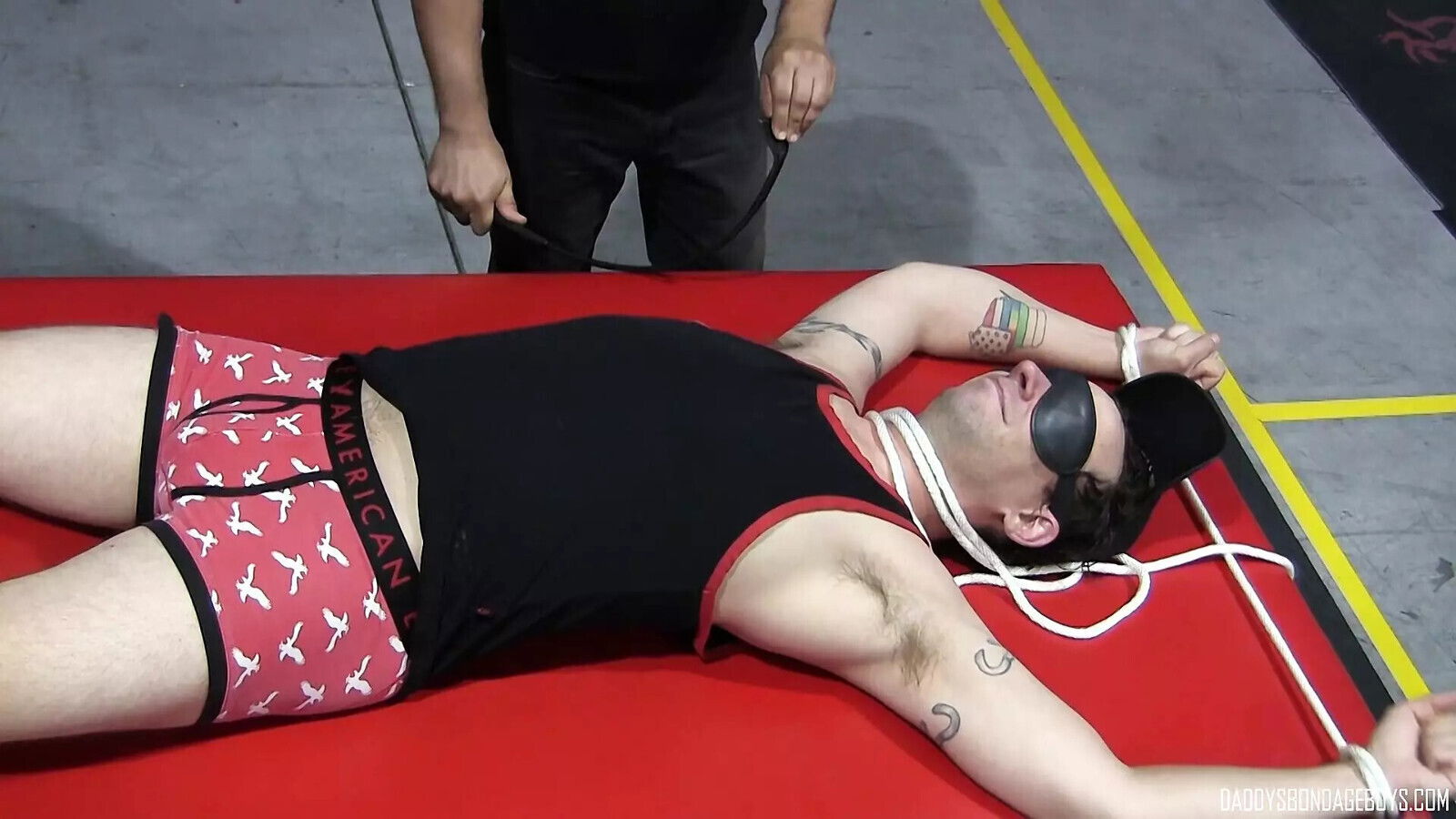 Dominant Kaden Roads spanks Floggs bound Casey Wood