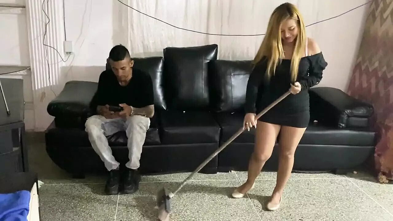 Desperate sex, blonde stepsister fucked stepbrother hard living room