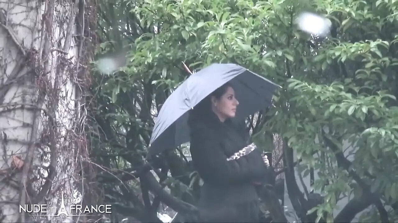 Dirty brunette bitch fondles huge nipples shower