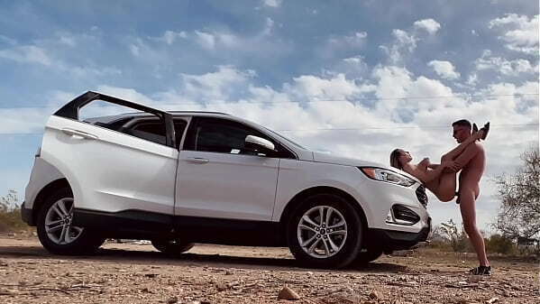 Butt Naked Side Road! Risky with Blonde!