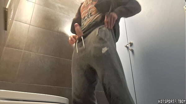 Sexy Risky masturbation public bathroom