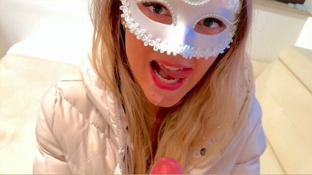 Down Jacket Blowjob Couch After Home Boyfriend Comes Over