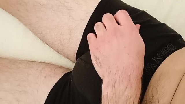 Hairy teen cums hard himself