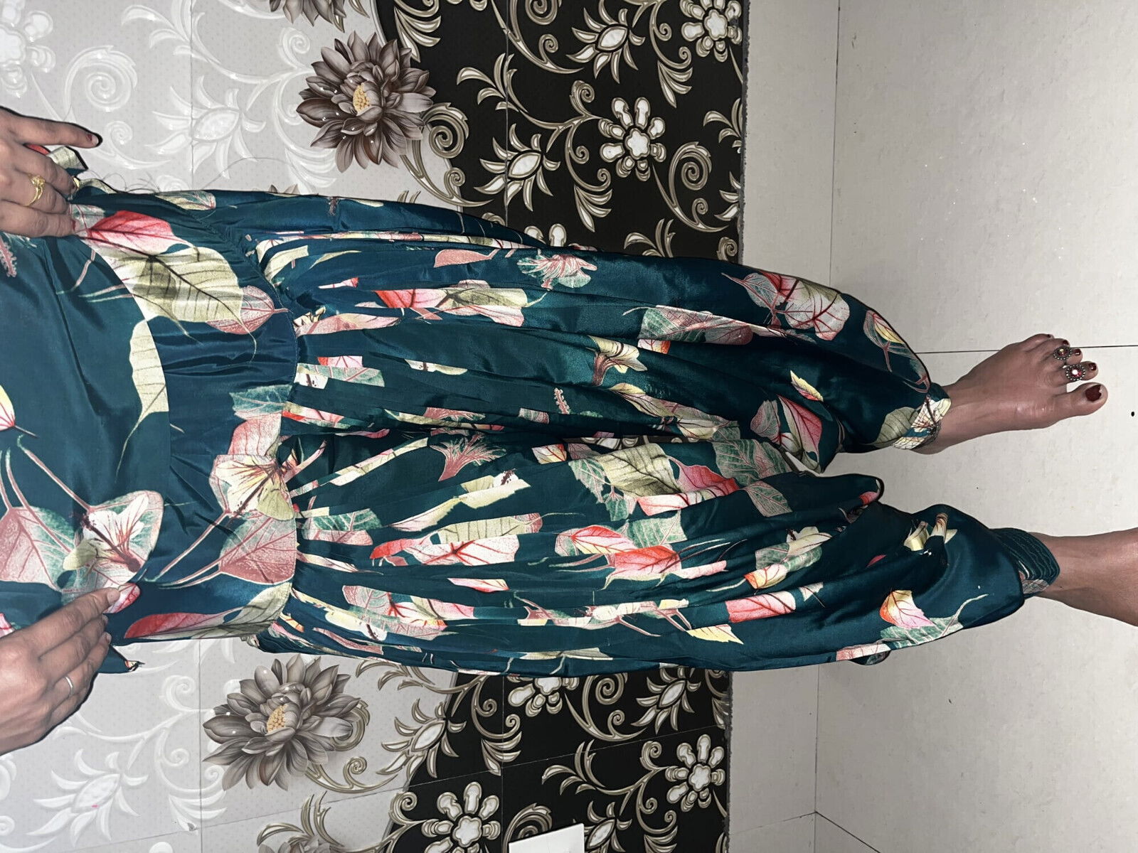 Satin Salwar Suit aunty