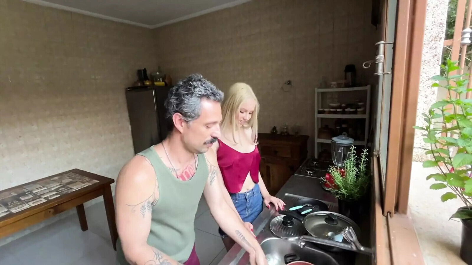 Naughty Blonde Showing Friends Couple Lesbian Girlfriends