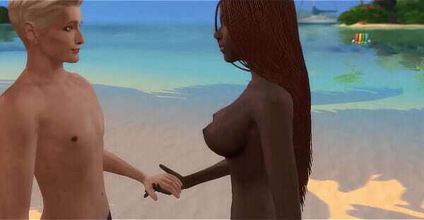 Hombre rubio folla caliente mulata playa