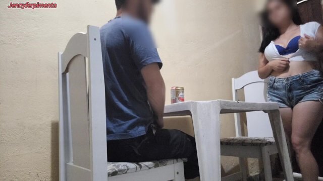 young couple fucks public bathroom