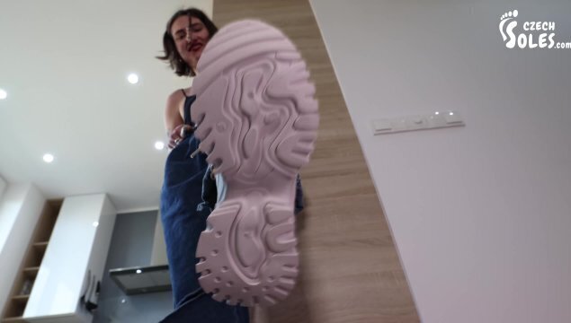 girl sneakers domination (stinky socks, femdom, foot domination, russian feet, foot smell)